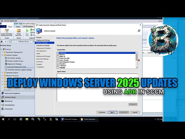 Automate WINDOWS SERVER 2025 UPDATES with ADR in SCCM