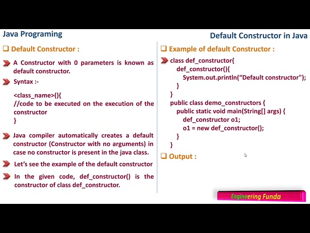 Constructors - Java Programming