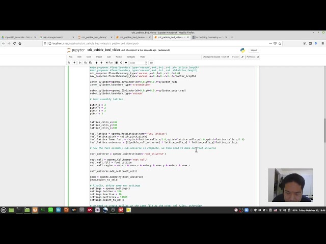 Learning Diaries in 2020: OpenMC 19   intro to 3D lattices live demonstration