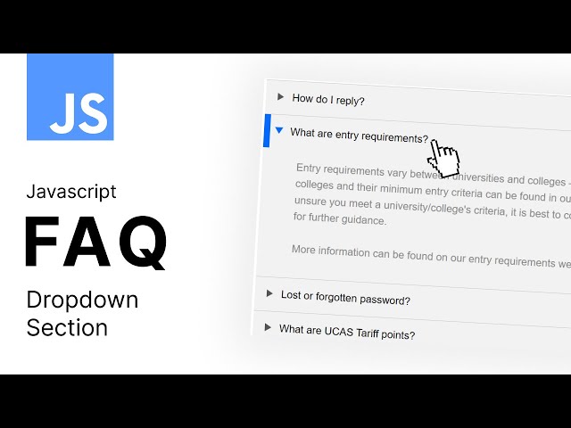 Custom FAQ Dropdown Section | HTML, CSS, JS