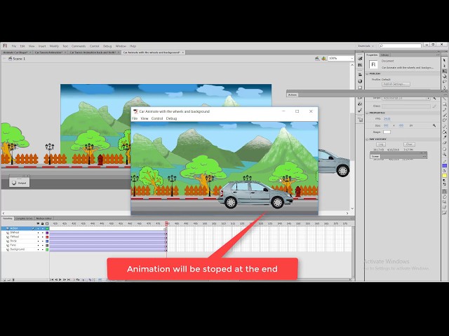 How to write a Actionscript statements to timeline in Adobe Flash Professional