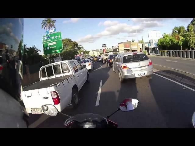 Lane Filtering in Brisbane QLD - Peak Hour commute 1080p 50fps