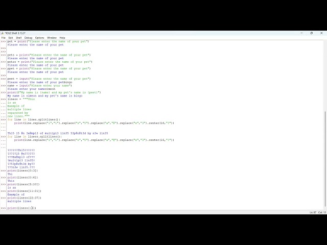 Simeon masterfully applying different Python String methods in Code
