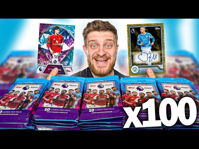 Opening 100 PACKS of Topps Flagship Premier League! (INSANE HITS!)