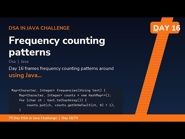 Frequency counting patterns - Day 16/75 75 Day DSA in Java Challenge
