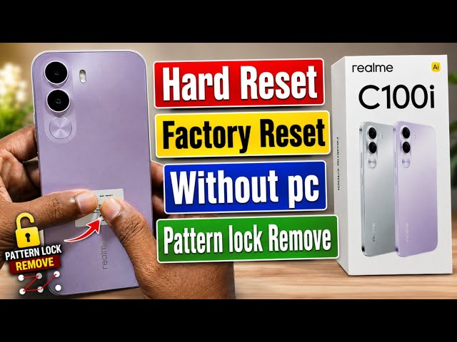 Realme c100i hard reset | Factory Reset Without PC | Pattern Unlock, Password Lock Remove 