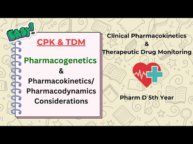 Pharmacogenetics & Pharmacokinetics/Pharmacodynamics Considerations - Pharm D notes - CPK & TDM