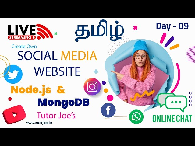 Social Media Project Live Code Node.js, MongoDB, JavaScript, CSS, HTML| Tutor Joe's  Day-09
