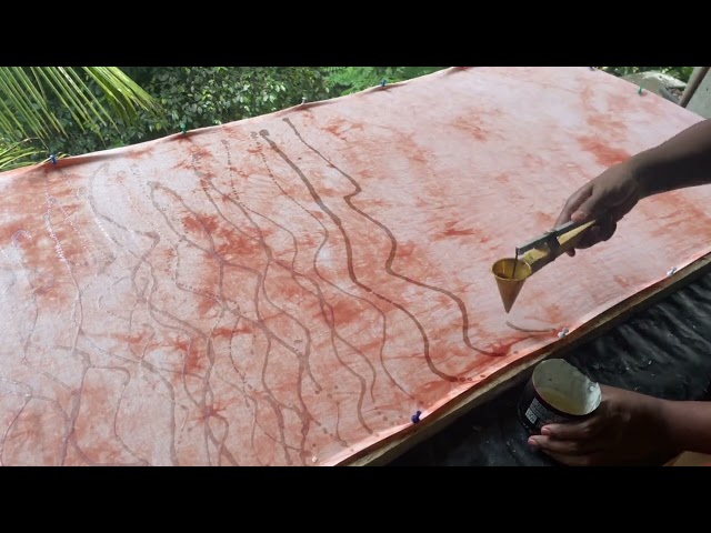 Traditional Srilankan Batik Sare Making 🍂     #viral #waxing #batik #saree #sareemaking #trending 