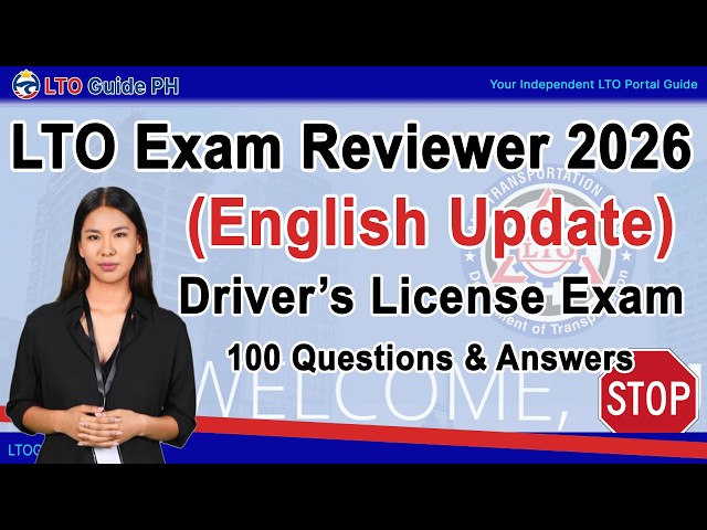 LTO Exam Reviewer 2026 - Update - Non Pro - English ✅ 100 Official Questions