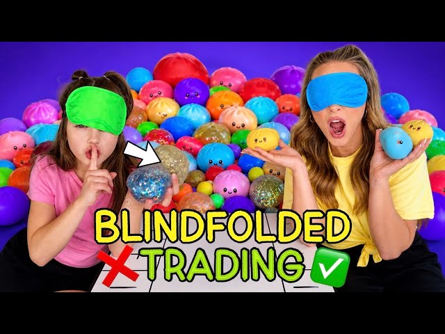 BLINDFOLDED VIRAL SQUISHY TRADING ✅➕❌ #trading #challenge #viral #satisfying #squishy #funny #omg