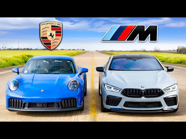 Porsche 911 Hybrid v BMW M8 Comp: DRAG RACE