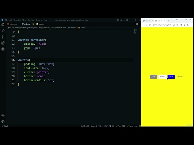 How to Build Color Changer with Button in HTML & JavaScript