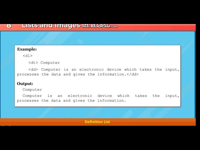 Class 7: Lists and Images in HTML