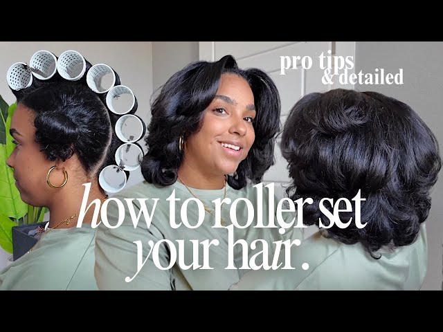 90's Style Roller Set On Natural Hair | Detailed Step By Step Tutorial Using Tension Rollers
