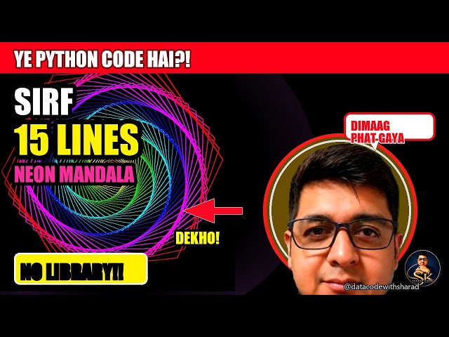 Python Turtle Se Neon Mandala | Sirf 15 Lines Mein Visual Magic (Hinglish) | Datacode With Sharad
