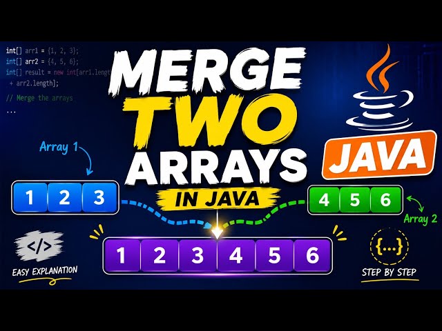 Merge two arrays in Java//simple and easy Java program for beginners 🔥 