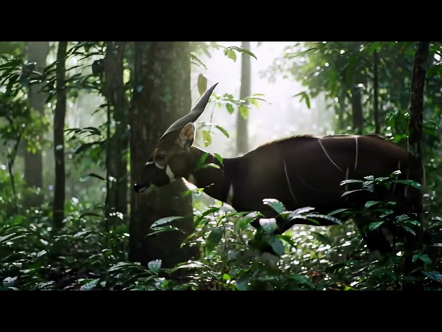 Free Green Screen Footage | Rare Saola in Jungle | Endangered Wildlife Background Video