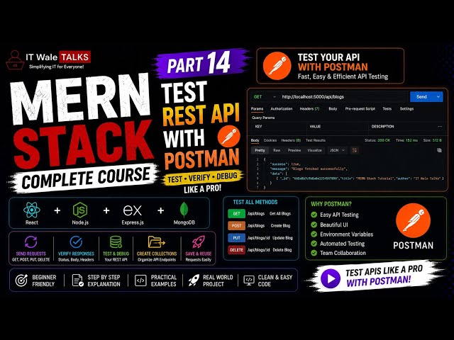 MERN Stack Complete Course Part 14 | Test REST API with Postman