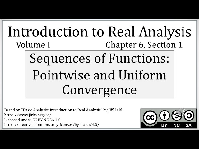 Pointwise and Uniform Convergence for Sequences of Functions