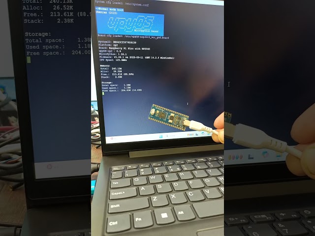 RP2040 Just Got an OS!  | uPyOS Boot in 10 Seconds! #raspberrypi #shorts #shortsfeed