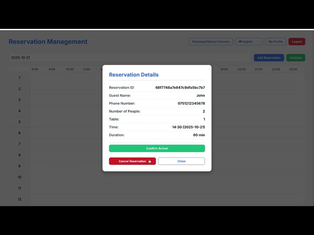 Booking System Interface Walkthrough