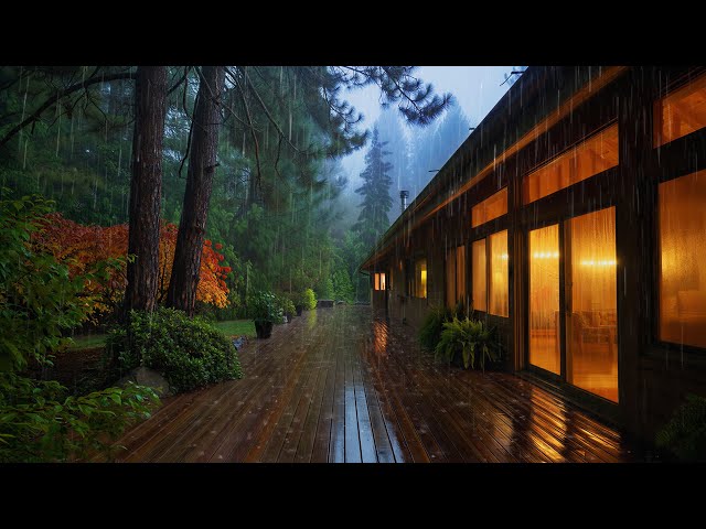 DEEP SLEEP Instantly in 3 Minutes with Rain & Thunder Sounds on a Cozy Cabin in the Woods