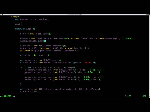 Basic Grid Plane in HTML5 with Threejs Tutorial