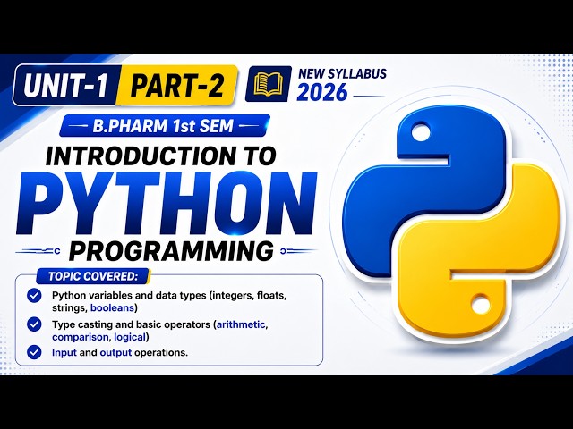 Python Variables & Data Types Explained | Type Casting & Operators | B.Pharm 1st Sem