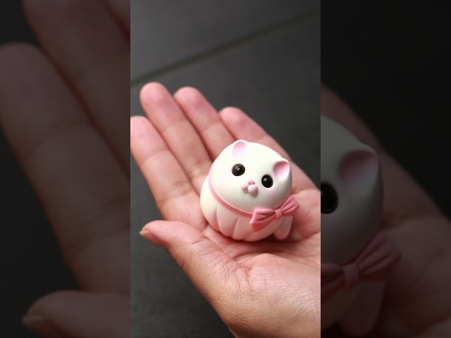 make a cute cat toys figure with air dry light foam clay polymer clay fondant tutorial beginners