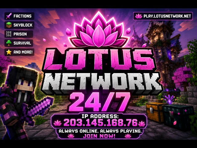 🔴Live Minecraft SMP – Lotus Network Survival 🌸🔥