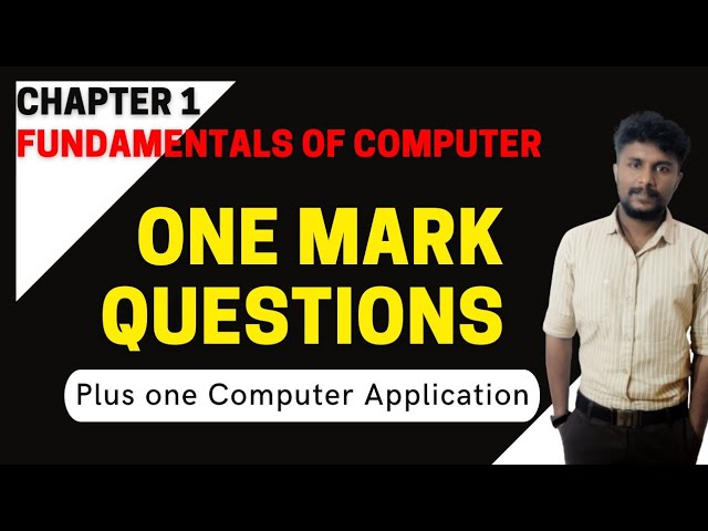 PLUS ONE COMPUTER APPLICATION  / CHAPTER 1 MCQ / PLUS LEARN