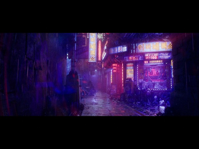 Rainy Neon Alley | 1 Hour Ambiance with Spatial Audio | Unreal Engine