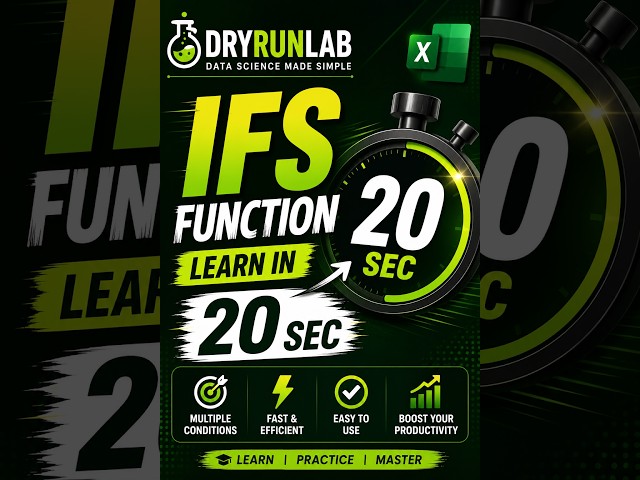 IFS Function in Excel | Replace Nested IFs in Just 20 Seconds! 🚀 #Shorts #Excel #DryRunLab #short