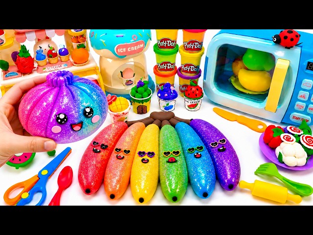 How to make Rainbow Clown Banana Kinetic Sand & Cutting ASMR 🌈 Kinetic Sand ASMR