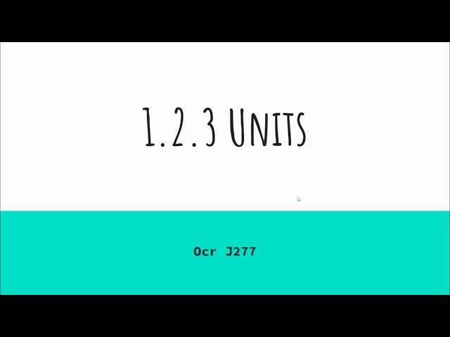 Units of storage - OCR J277 1.2.3