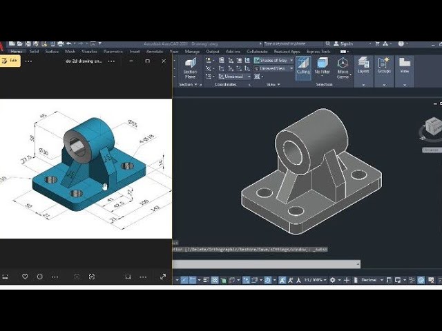 AutoCAD 3D Mechanical Bracket Tutorial | Step-by-Step Modeling from a Dimensioned Drawing