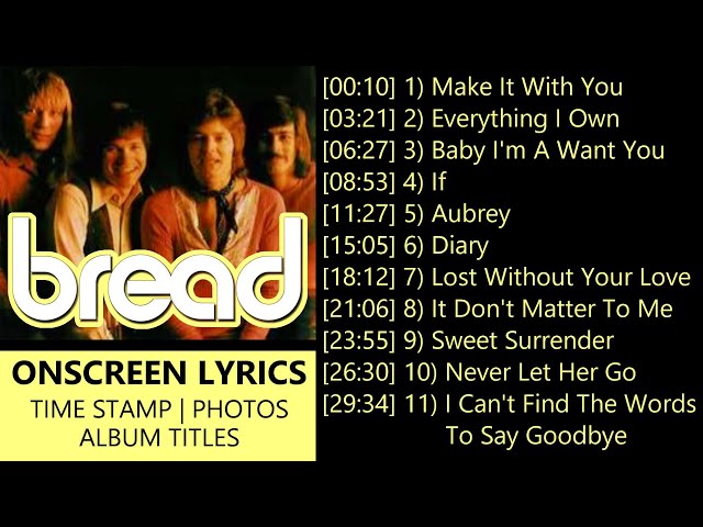 Bread Greatest Hits With Lyrics