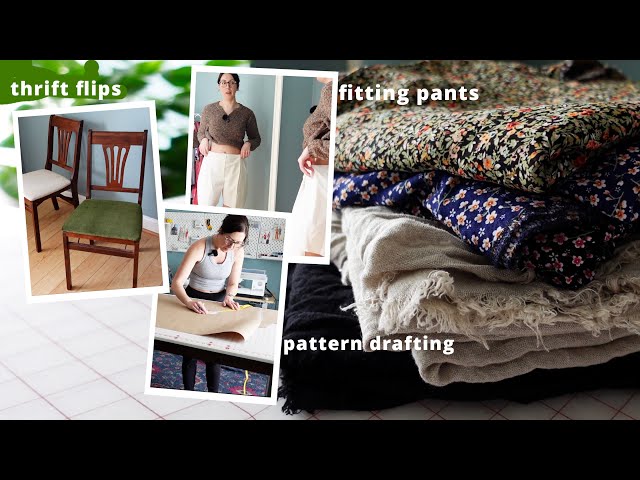 Starting {almost} all of my spring projects | Pattern Drafting, Muslins, Fitting, and THRIFTING!