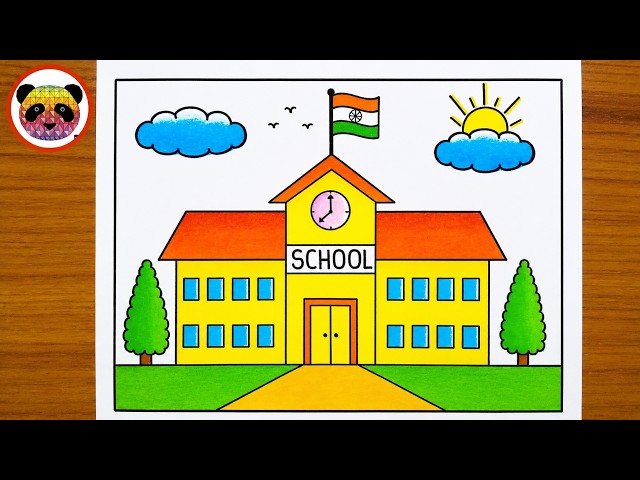 School Drawing Tutorial / School Painting / Drawing School / Step By Step / Drawing / Sketch / Art