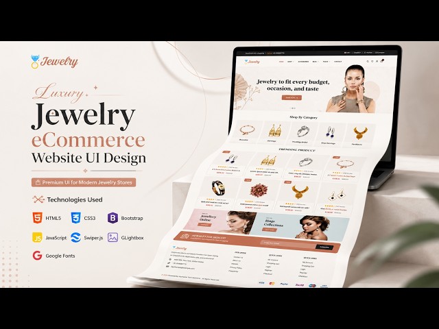 Jewelry & Cosmetics eCommerce Website Design | HTML CSS JavaScript
