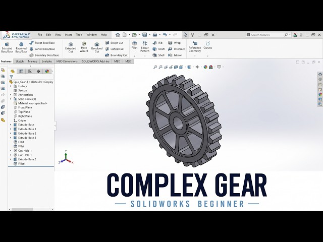 SOLIDWORKS  Tutorials For Beginners  | Create a ''SPUR GEAR'' in Just 9 Mins