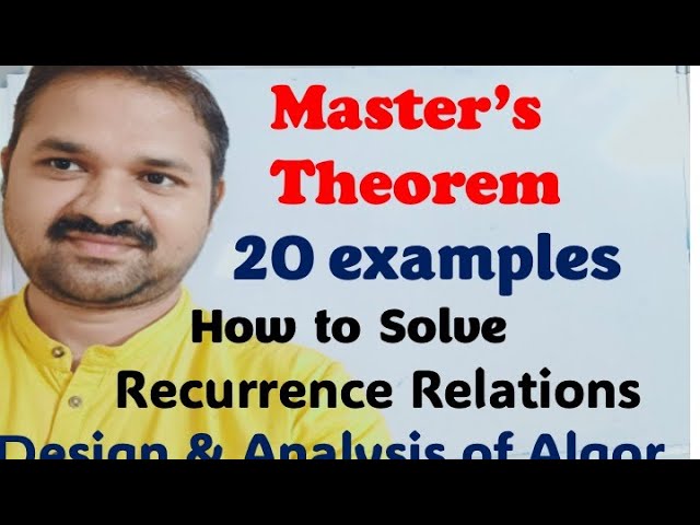Master’s Theorem | Solve Recurrence Relations | Dividing Function | Design & Analysis of Algorithm