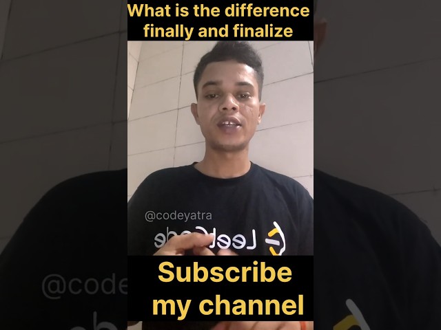 What’s the difference between finally and finalize| #java #javatutorial #finally #interview