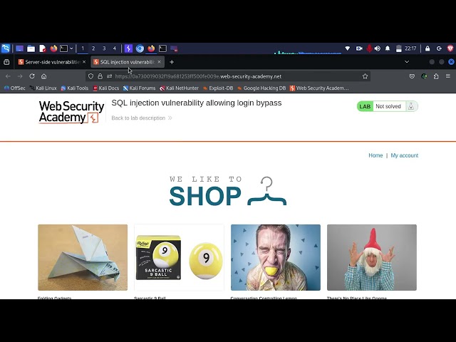 Bypassing Authentication via SQL Injection (SQLi) | PortSwigger Walkthrough