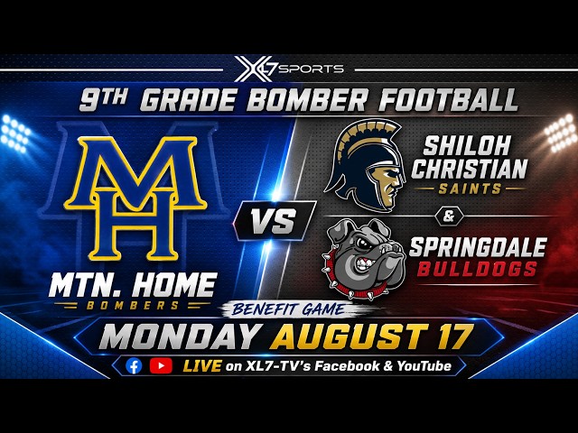 🔴 LIVE: Mountain Home Bombers 9th Grade Football vs Shiloh Christian & Springdale | XL7-TV