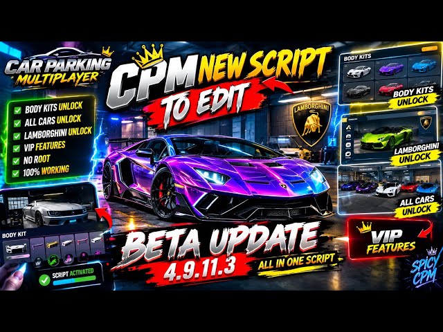 CPM 4.9.11.3 NEW SCRIPT 🔥 | BODY KITS EDIT + CARS UNLOCK + VIP FEATURES | FULL SCRIPT SHOWCASE
