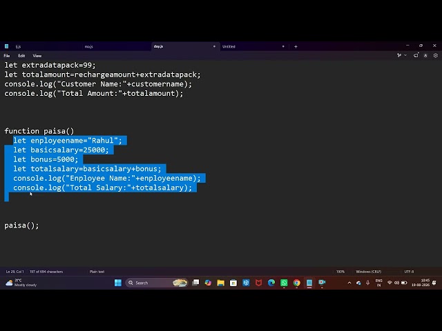 Class 7 | JavaScript – Function Execution & Calling Order| Part1