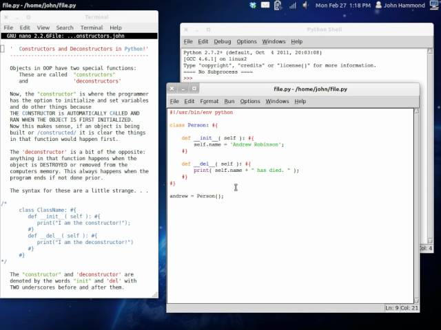 Python 28 Constructors and Deconstructors
