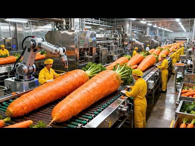 Dentro de una Fábrica Moderna de Pastel de Zanahoria: De Zanahorias Crudas a Rebanadas Listas